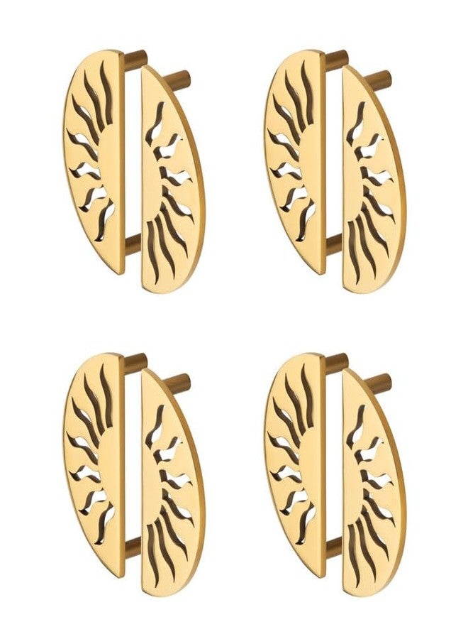 كومباس مجموعة مقابض خزائن وأدراج من الفولاذ المقاوم للصدأ من كومباس، طراز سوريا، مصنوعة من الفولاذ المقاوم للصدأ (طلاء ذهبي بتقنية الترسيب الفيزيائي للبخار)، عبوة من 8 قطع - Image 1